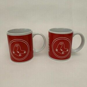 Boelter Brands MLB Boston Red Sox Coffee Cups Mugs Red White Lot of 2